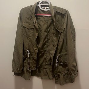 Light jacket material, dark green, medium